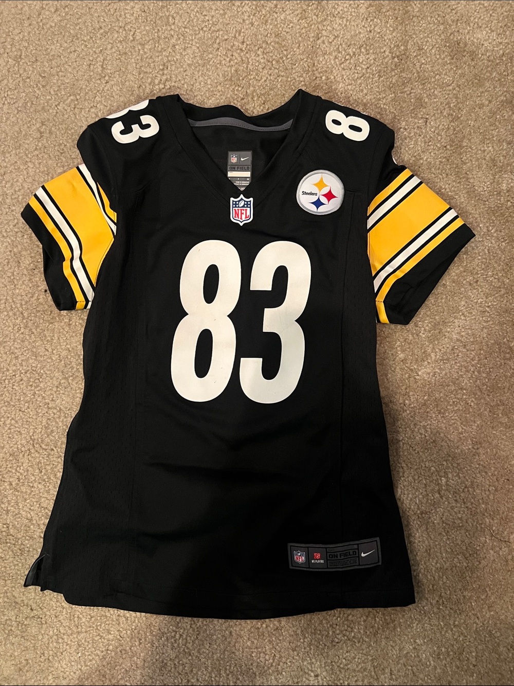 Nike Black & Yellow Pittsburgh Steelers Women's #83 Heath Miller Football Jersey